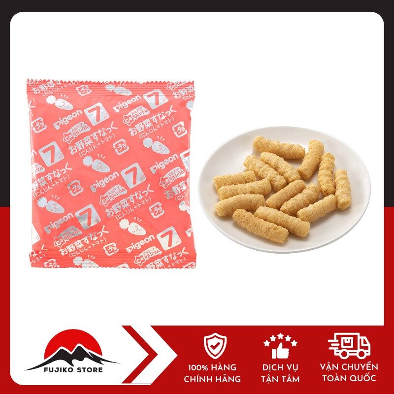 Bánh snack que bổ sung canxi vị cà rốt và cà chua 7 tháng tuổi PIGEON