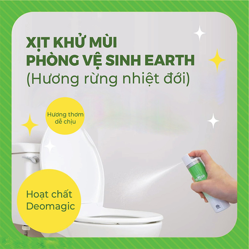 Xịt khử mùi nhà vệ sinh EARTH DEOSH