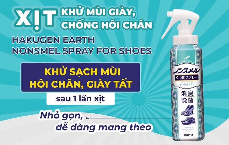 Xịt khử mùi giày Nonsmel Hakugen Earth 145ml