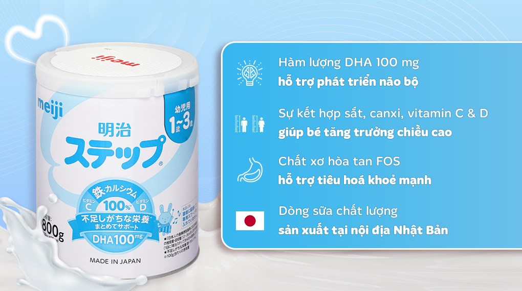 Sữa MEIJI số 9 cho bé từ 1-3 tuổi 800g