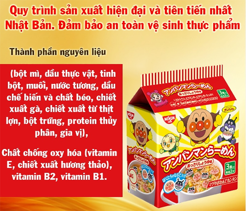Mì ramen Anpaman màu đỏ 90g NISSIN