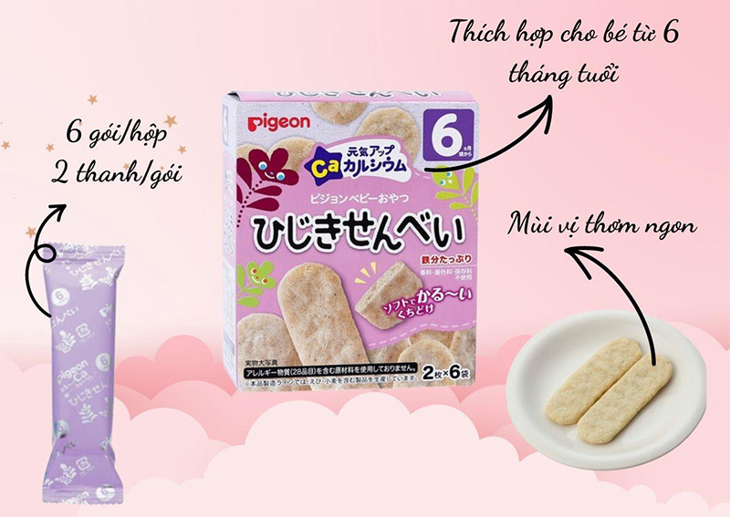 Bánh ăn dặm canxi vị rong biển 6 tháng PIGEON