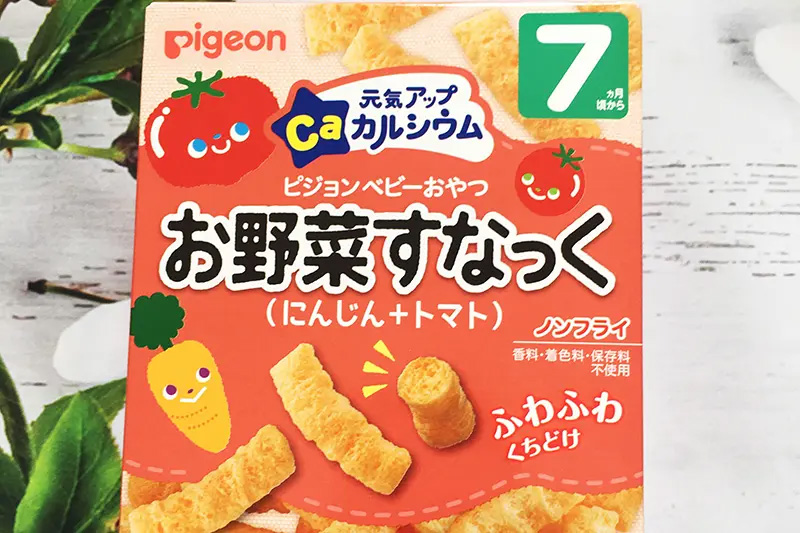 Bánh snack que bổ sung canxi vị cà rốt và cà chua 7 tháng tuổi PIGEON