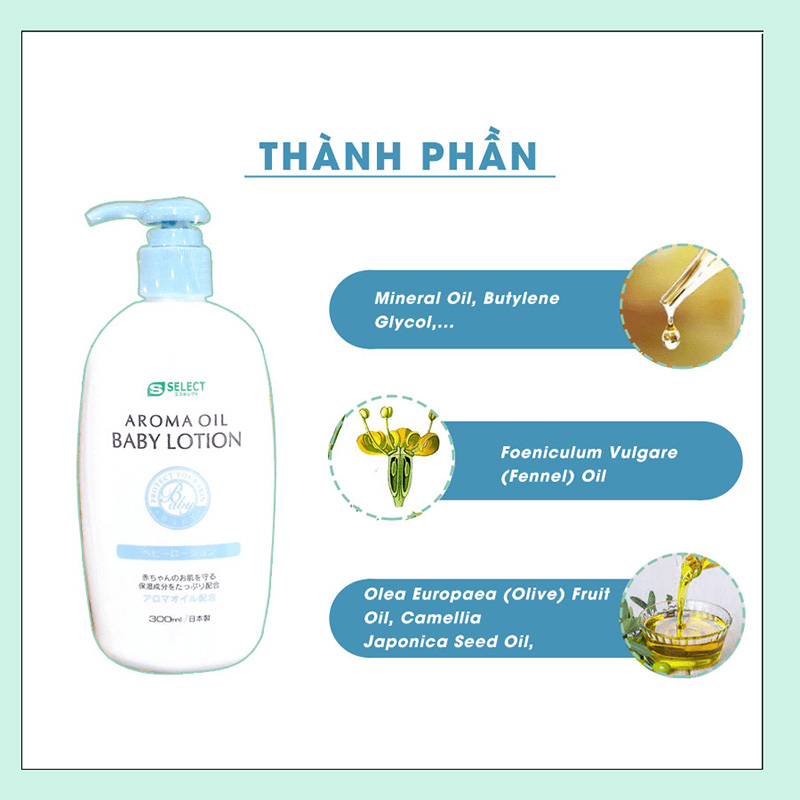 Sữa dưỡng thể tinh dầu thơm thiên nhiên cho bé 300ml S SELECT