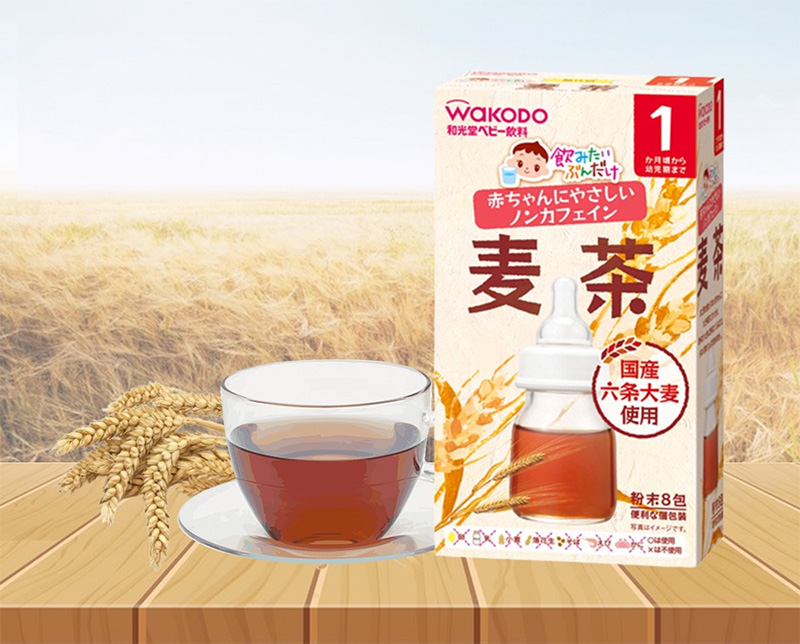 Trà lúa mạch cho bé hộp 08 gói WAKODO