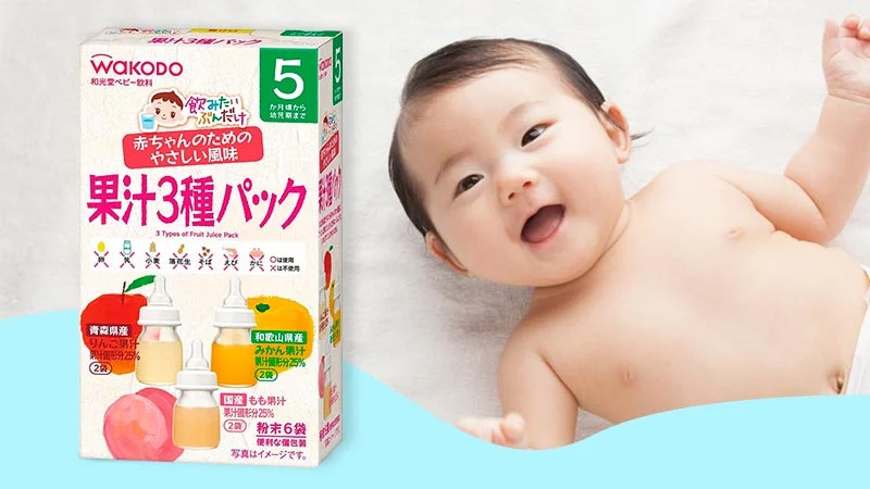 Trà trái cây dạng bột 5 tháng tuổi WAKODO