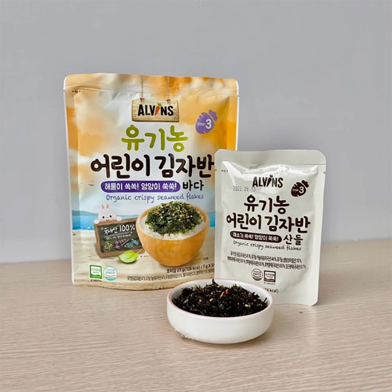 Alvins - Rong biển rắc cơm hữu cơ vị hải sản 21g