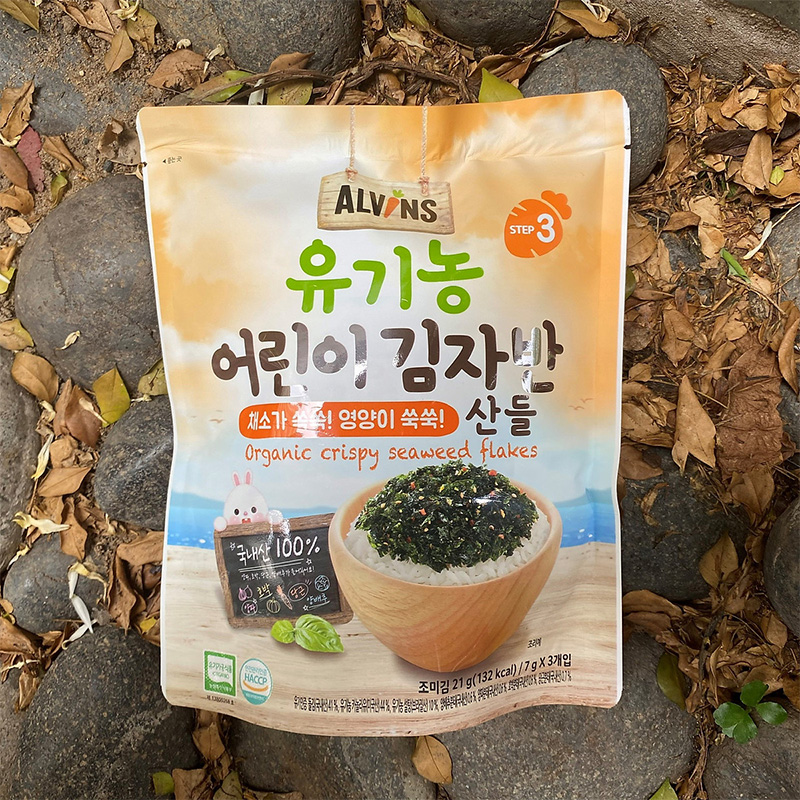 Alvins - Rong biển rắc cơm hữu cơ vị rau củ 21g