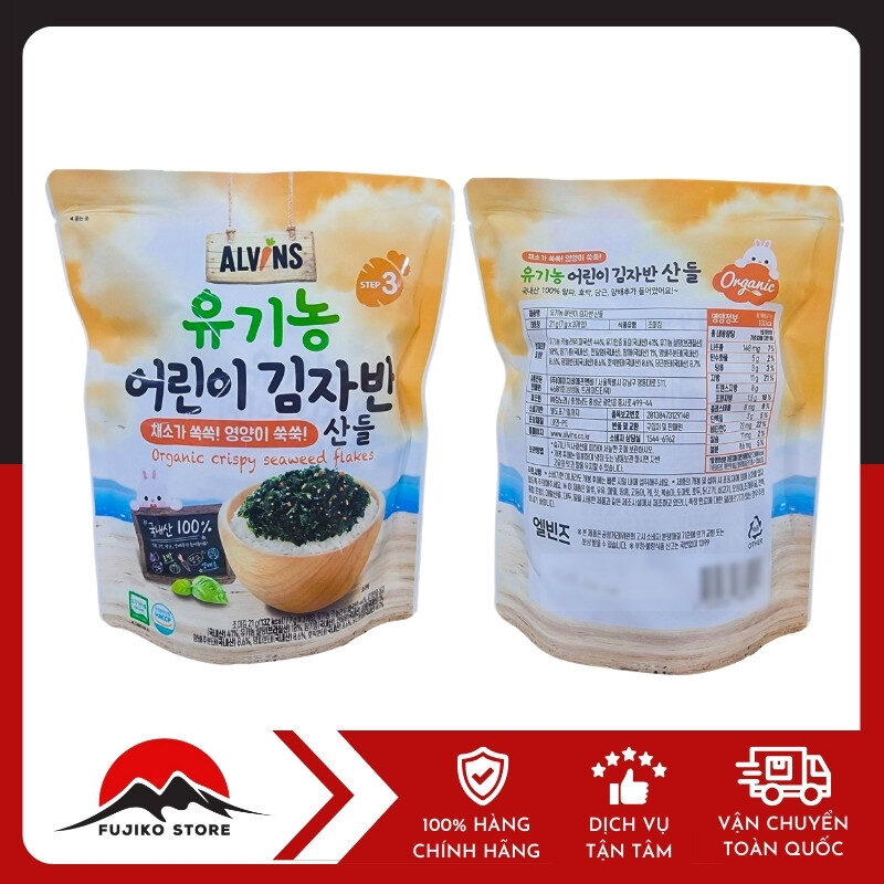 Alvins - Rong biển rắc cơm hữu cơ vị rau củ 21g