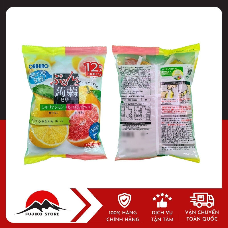 ORIHIRO - Thạch mềm vị chanh và bưởi 20g x12 chiếc