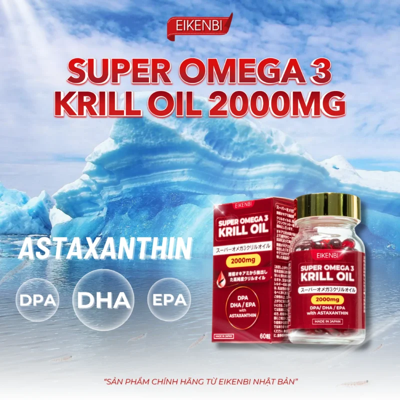 Dầu nhuyễn thể Super omega 3 krill oil 2000mg EIKENBI