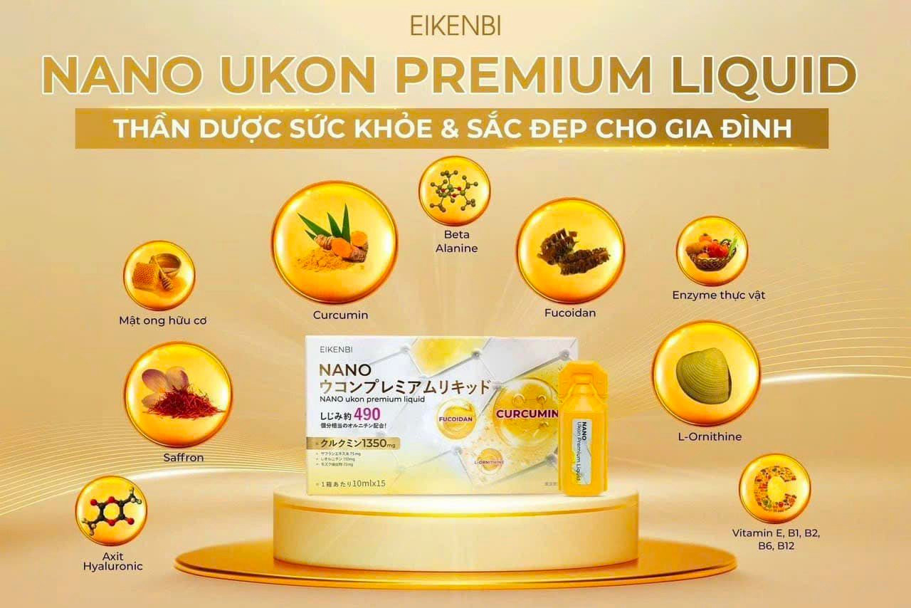Tinh chất nghệ nano tảo nâu fukoidan 15 ống EIKENB