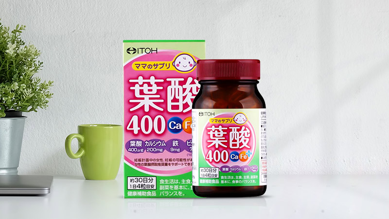 Viên uống bổ sung axit Folic Ca-Fe Plus 400mcg cho bà bầu ITOH