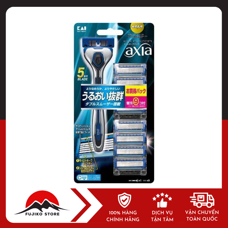 Dao cạo râu 5 lưỡi kép ( 1 chiếc + 8 lưỡi thay thế) KAI