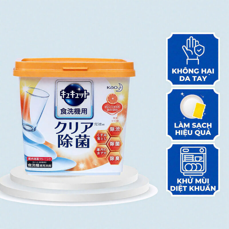 Bột rửa bát Kyukyuto hương cam cho máy 680g KAO