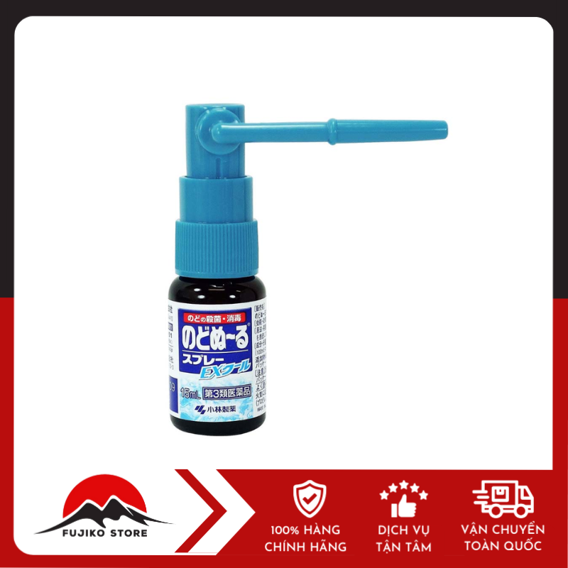 Xịt họng khử khuẩn vị bạc hà the mát 15ml KOBAYASHI