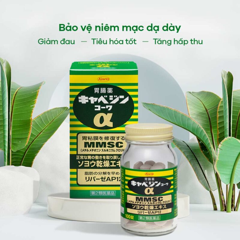 Viên uống hỗ trợ dạ dày Cabagin α+ 300v KOWA