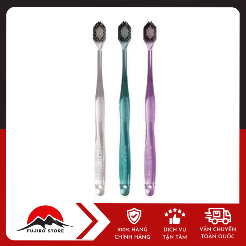 Bàn chải ngọc trai đen đầu rộng Mềm NISHIWAKI