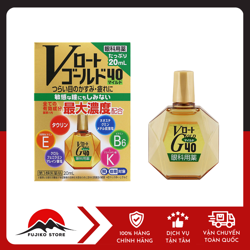 Nước nhỏ mắt V Gold 40 Bổ Sung Dưỡng Chất Cho Mắt ROHTO