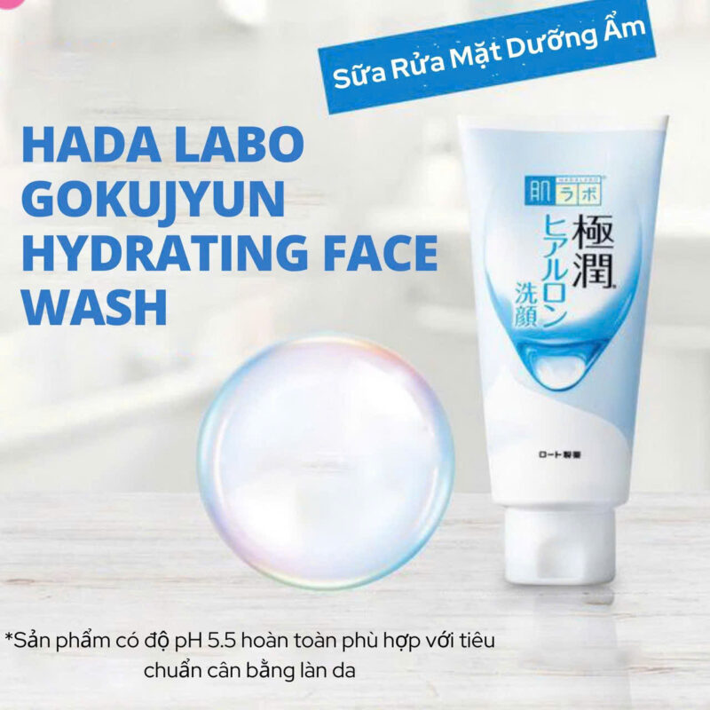 Sữa rửa mặt ý dĩ dưỡng ẩm Hadalabo dạng kem ROHTO