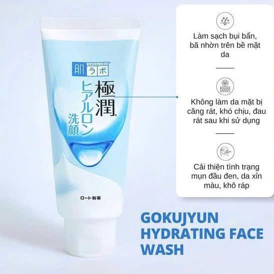 Sữa rửa mặt ý dĩ dưỡng ẩm Hadalabo dạng kem ROHTO