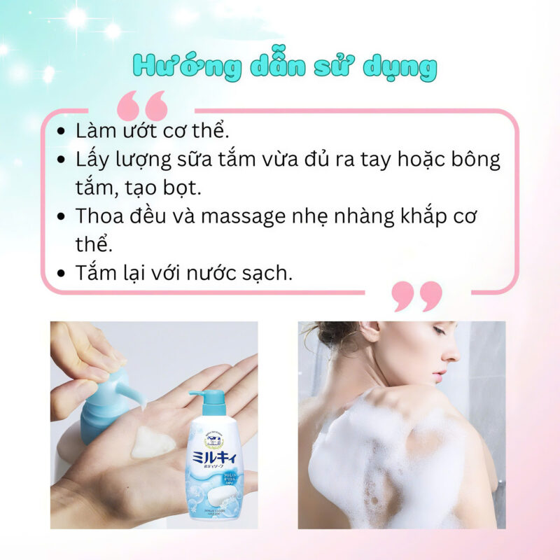 Sữa tắm sữa bò Milky 500ml COW