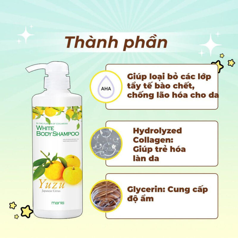Sữa tắm trắng da Manis hương chanh Yuzu NEXANS