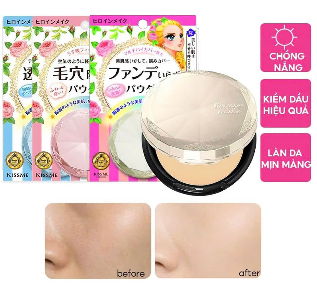 Phấn phủ chống nắng siêu che khuyết điểm KISSME