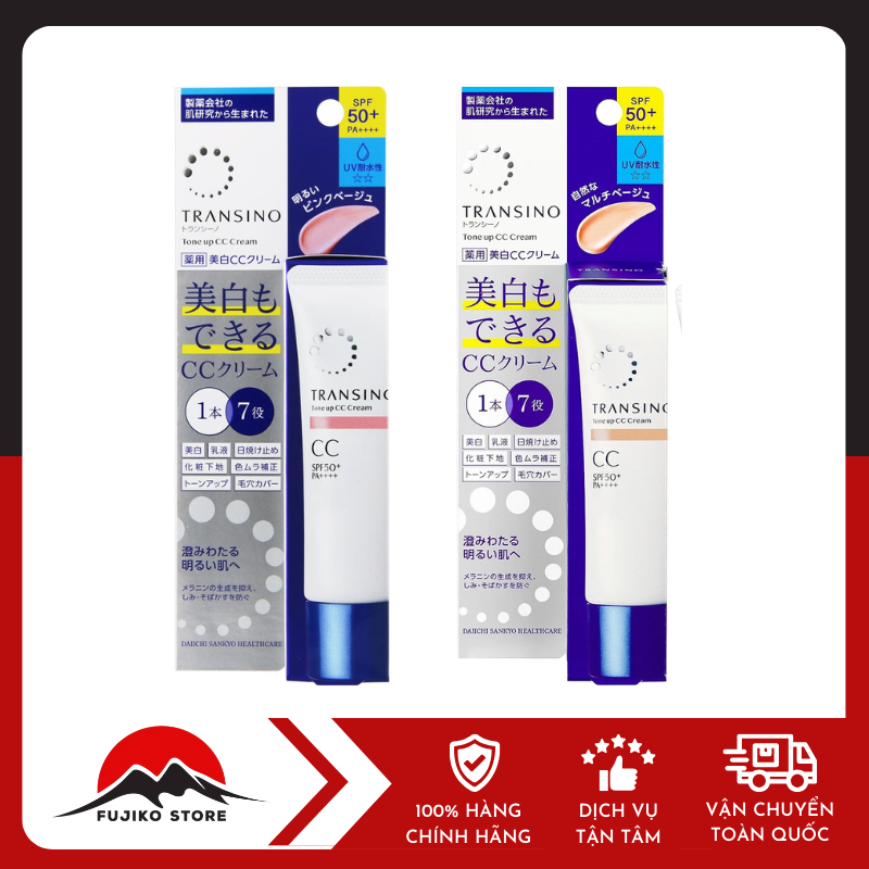 Kem CC trang điểm chống nắng nâng tone TRANSINO