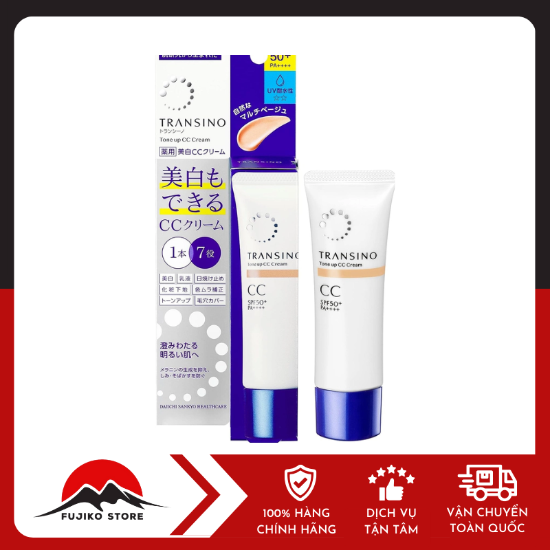 Kem CC trang điểm chống nắng nâng tone TRANSINO