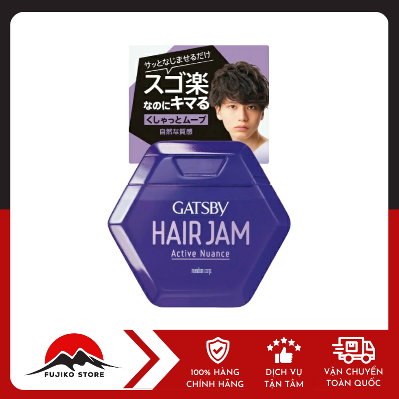 gatsby-gel-vuot-toc-nam-hair-jam-110ml-ảnh 2 Gel vuốt tóc nam Hair jam 110ml GATSBY