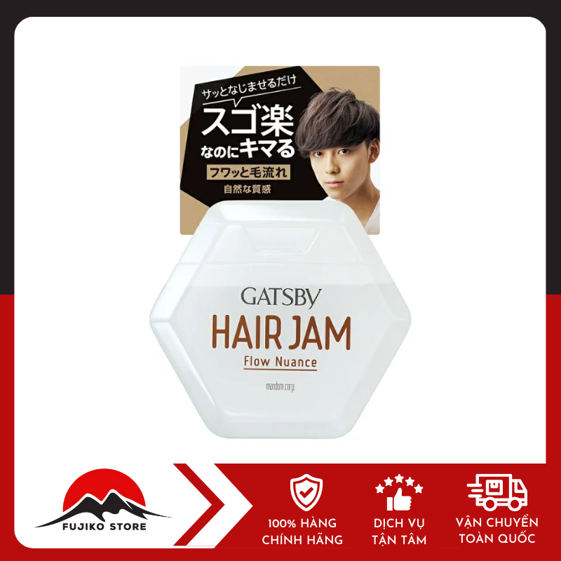 gatsby-gel-vuot-toc-nam-hair-jam-110ml-ảnh 3 Gel vuốt tóc nam Hair jam 110ml GATSBY