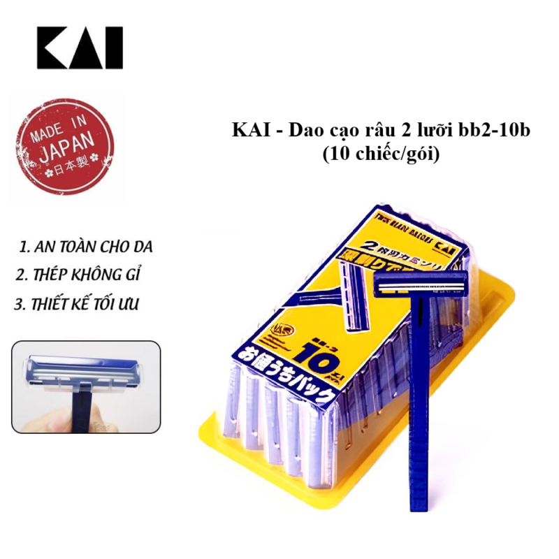 Dao cạo râu 2 lưỡi 10 chiếc KAI