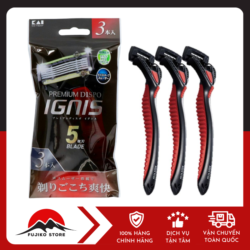 Dao cạo râu 5 lưỡi kép (set 3 cây) KAI