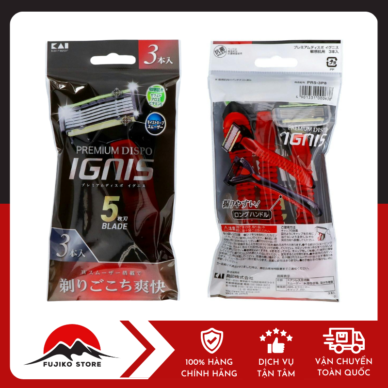 Dao cạo râu 5 lưỡi kép (set 3 cây) KAI