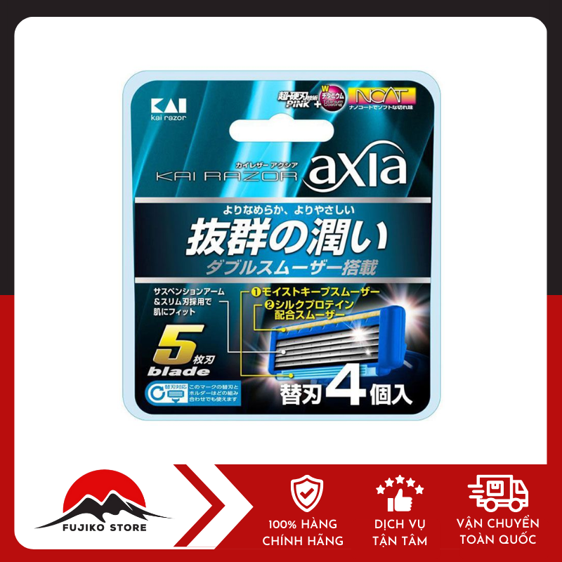 Set 4 lưỡi dao thay thế cho dao cạo râu 5 lưỡi KAI