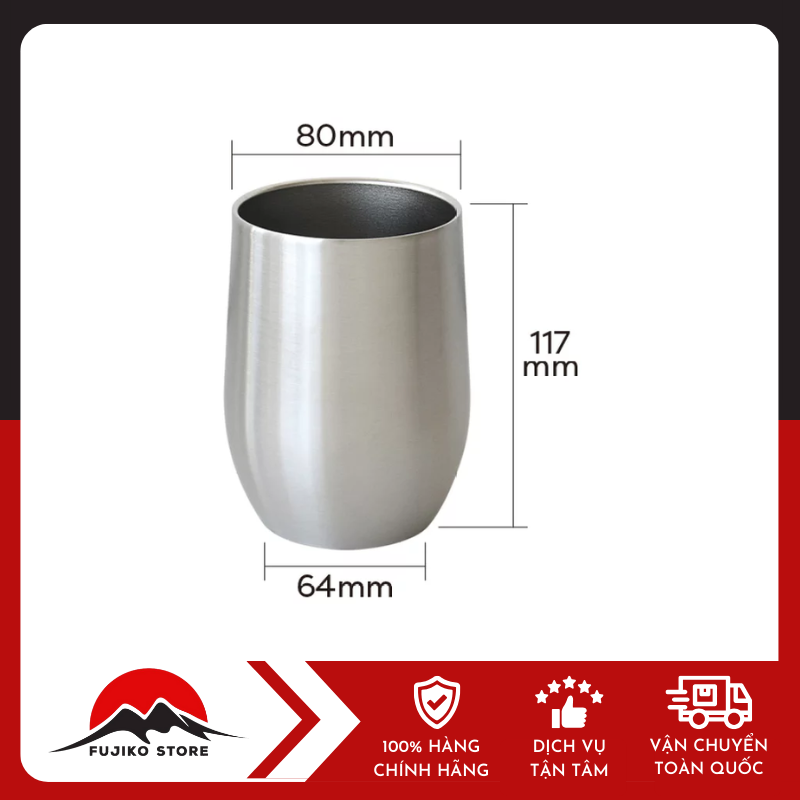 Cốc giữ nhiệt chân không 400ml dáng bầu KAKUSEE