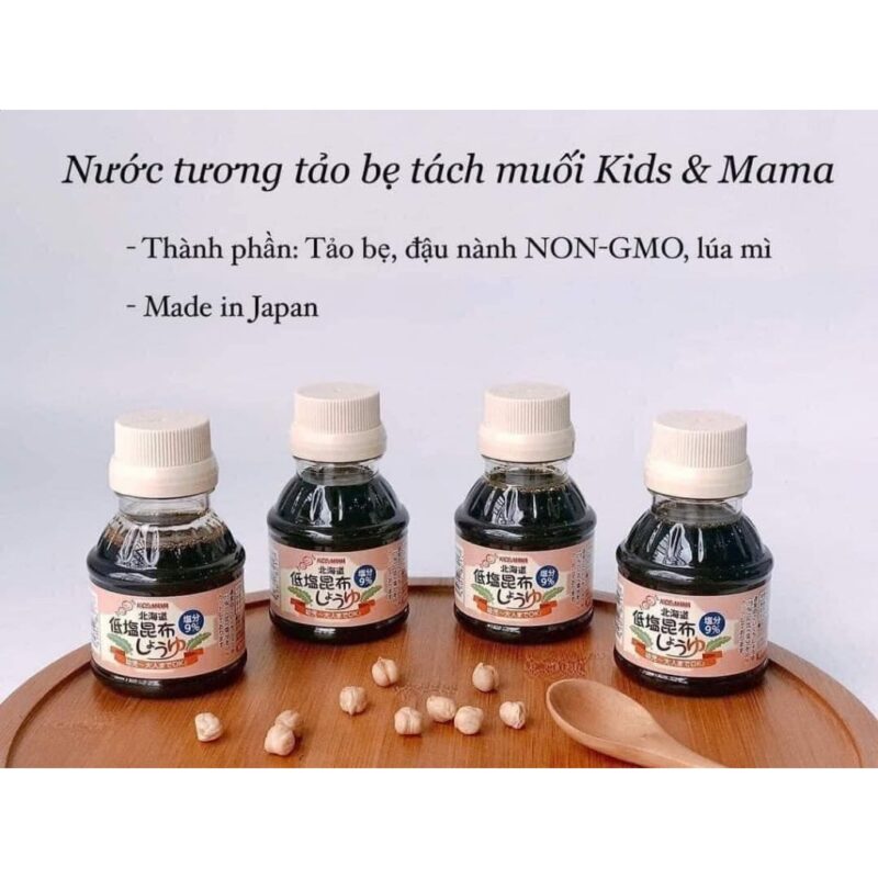 Nước tương đậu nành tảo bẹ cho bé 100ml KID & MAMA