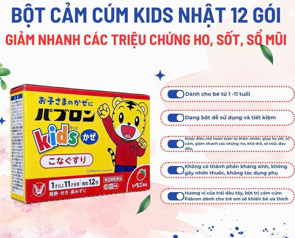 Bột cảm cúm cho bé từ 1-11 tuổi TAISHO
