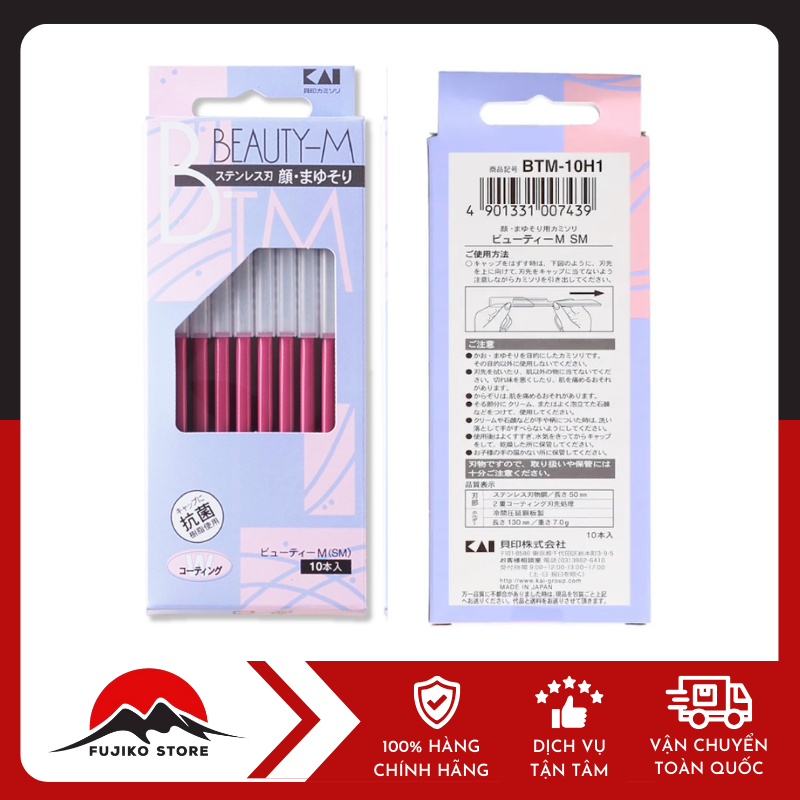 Dao cạo BEAUTY M BTM cán hồng KAI