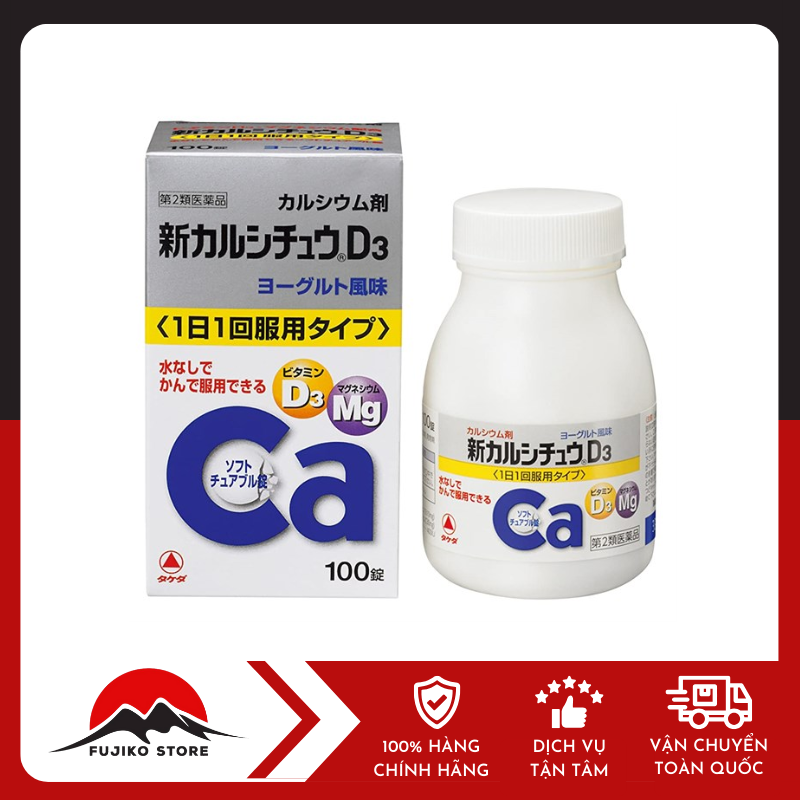 Viên uống Canxi bổ sung D3 Mg 100 viên NITTO PHARMA