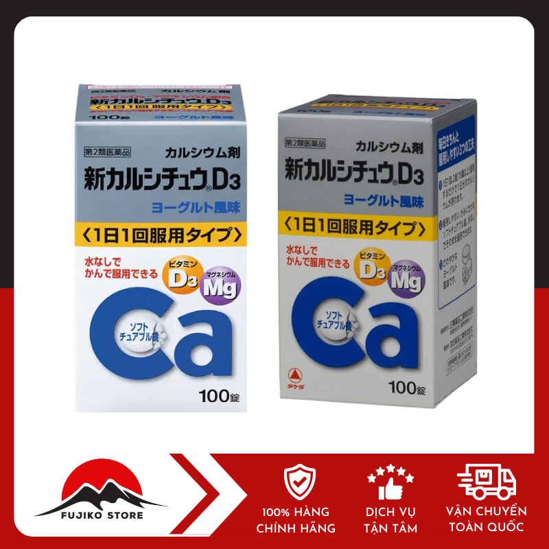 Viên uống Canxi bổ sung D3 Mg 100 viên NITTO PHARMA