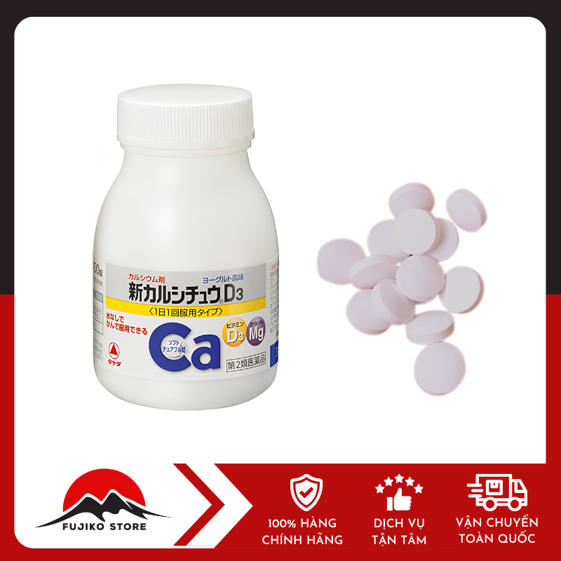 Viên uống Canxi bổ sung D3 Mg 100 viên NITTO PHARMA