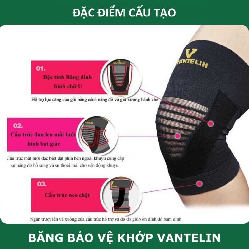 Đai trợ lực bảo vệ khớp gối Vantelin KOWA