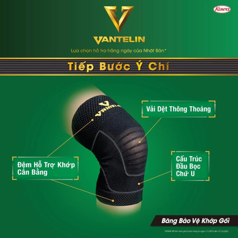 Đai trợ lực bảo vệ khớp gối Vantelin KOWA
