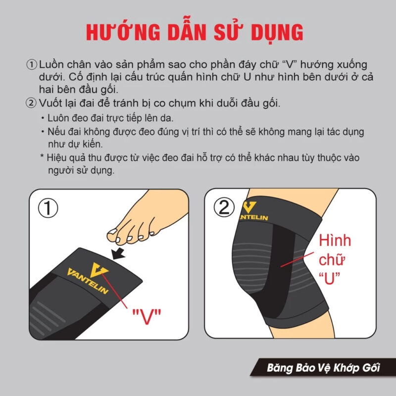Đai trợ lực bảo vệ khớp gối Vantelin KOWA