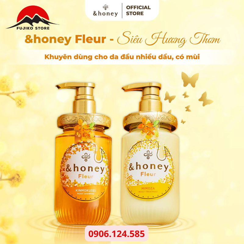 Dầu gội xả dưỡng ẩm hương hoa Mộc vàng và mật ong HONEY