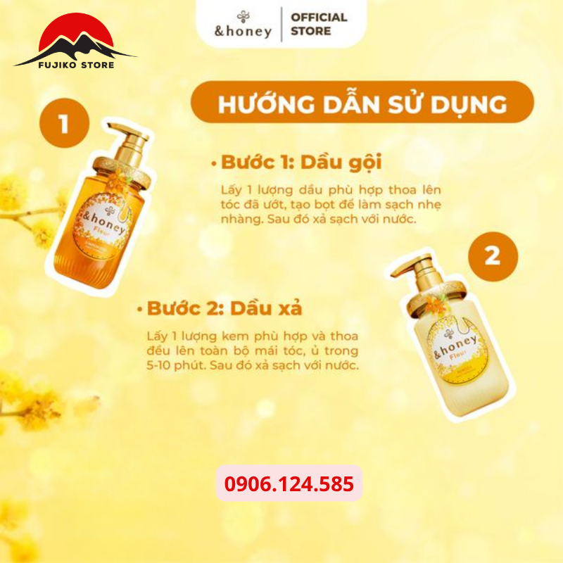 Dầu gội xả dưỡng ẩm hương hoa Mộc vàng và mật ong HONEY
