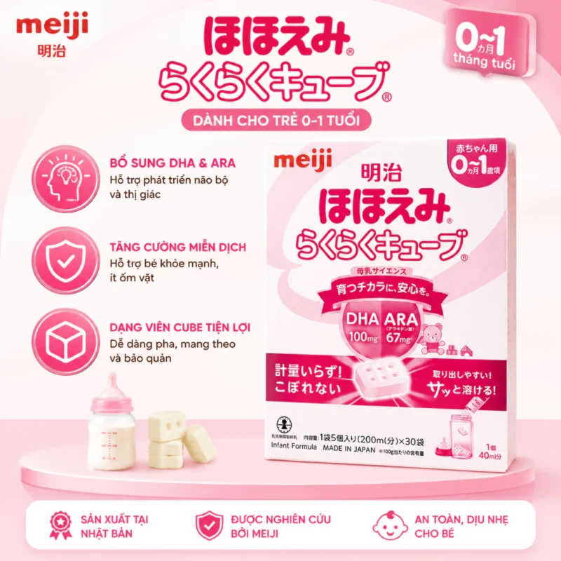 Sữa số 0 cho bé từ 0-1 tuổi (30 thanh) MEIJI