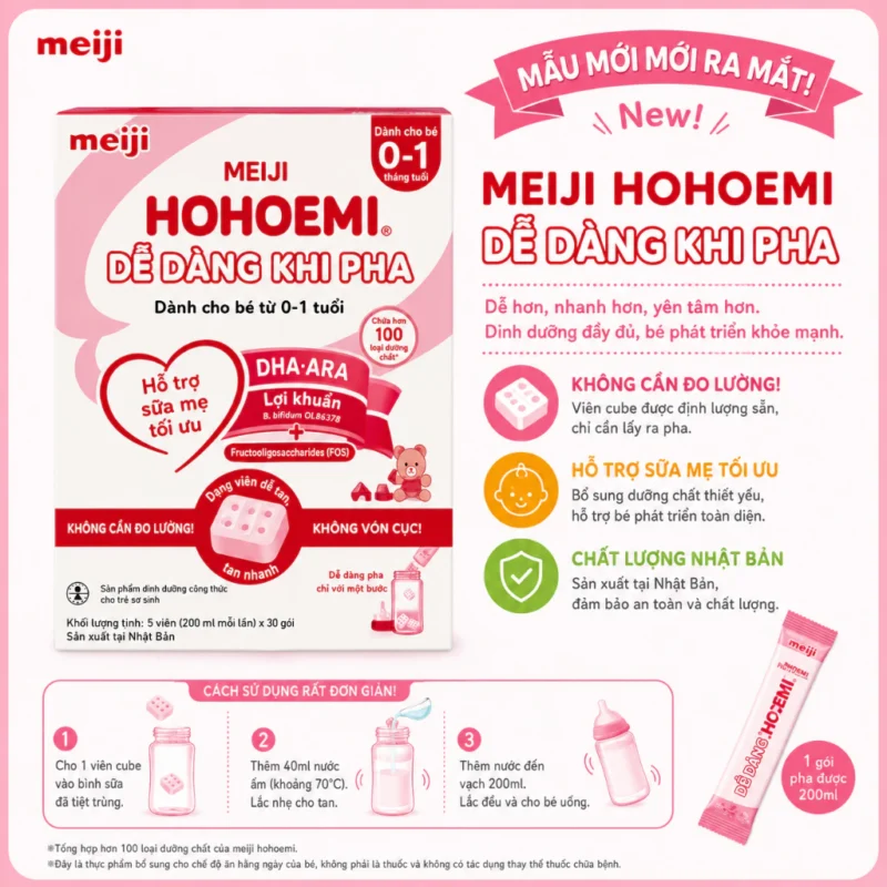 Sữa số 0 cho bé từ 0-1 tuổi (30 thanh) MEIJI